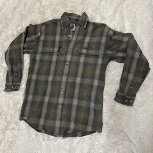 Carhartt 100% Cotton Long Sleeve Button Down Plaid Work Shirt